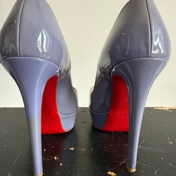 Christian Louboutin Women's Purple Peep-Toe Heels‎ - Picture 6 of 6